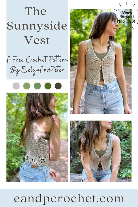 Amigurumi Patterns, Crochet Vest Outfit, Crochet Vest Pattern Free, Waistcoat Pattern, Crochet Waistcoat, Crochet Sweater Vest, Vest Pattern Free, Gilet Crochet, Knit Vest Pattern