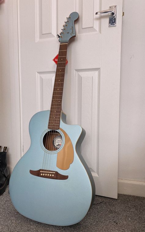 Blue Acoustic Guitar Aesthetic, Guitar Art Diy, Acoustic Guitar Design, Blue Acoustic Guitar, Gitar Vintage, Vip Series, Kristen Callihan, Fender Acoustic Guitar, Fender Acoustic