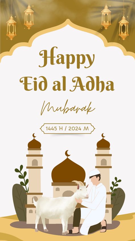 👉CLICK THE LINK TO EDIT!💻✨   Celebrate Eid al-Adha with joy using our Instagram Story! This animated design features stunning Eid al-Adha elements. Customize it with your message or event information using Canva's easy editing tools. Share the happiness and blessings of Eid al-Adha through this charming Instagram Story. #IdulAdha #CanvaDesign #InstagramStory  👣 Follow us too! 🌟 @kreasicantikcanva Ed Al Adha, Eid Al Adha 2024, Eid Al Adha Aesthetic, Idul Adha Aesthetic, Eid Al Adha Wishes, Eid 2024, Eid Al-adha Design, Animated Design, Eid Al Adha Greetings