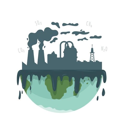 Pollution of nature and ecology. Modern problem. Chemical waste. Vector illustration of a plant with chimneys and smoke Nature, Pollution Illustration, Chemical Pollution, Chemical Waste, Illustration Simple, Journal Diy, Best English Songs, English Songs, Poster Drawing