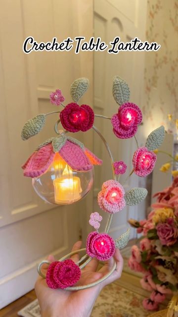 Alyssa Madriaga on Instagram: "💐My materials arrived last week, so I tried making a prototype of the crochet table lanterns for our guest’s table set up. I’m satisfied with the design. We will have a garden wedding setup, so I prefer LED and fairy lights instead of chandeliers. Novaria Pattern Test Update: I just got home, I will send the pattern to my chosen testers tomorrow. I will extend the production time. Thank you for waiting! 💕" Beginner Blanket, Lampe Crochet, Lamps Shade, Crochet Lamp, Diy Lamps, Crochet Kawaii, Crochet Patterns Ideas, Crochet Garden, Diy Flores