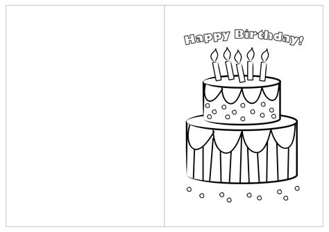 Birthday Card Ideas Printable, Free Printable Birthday Cards For Grandma, Birthday Cards Template Printable Free, Birthday Cards Coloring Printable, Foldable Birthday Cards Free Printable, Happy Birthday Coloring Card, Birthday Card Coloring Printable, Happy Birthday Printable Card, Blank Birthday Cards Template