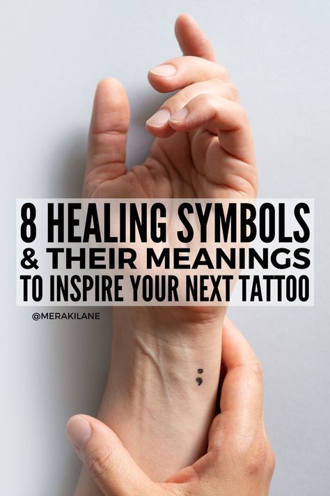 8 Healing Tattoo Ideas for Women Overcoming Trauma | If you're looking for symbols and designs that represent healing from past trauma to inspire your next tat design, this post has lots of ideas to help. We explain the meaning behind 8 healing symbols -- semicolon, 'this too shall pass' quote, phoenix, moth, anchor, heartbeat, feather, and the self-love symbol. We've also curated 3 different tattoo designs and placement ideas for each of these symbols to help you in the design process. Time Heals Tattoo, Tattoos Representing Strength, Healer Tattoo, Self Love Symbol, Heart And Soul Tattoo, Forgiveness Tattoo, Unique Tattoos With Meaning, Tattoos Meaning Strength, Resilience Tattoo