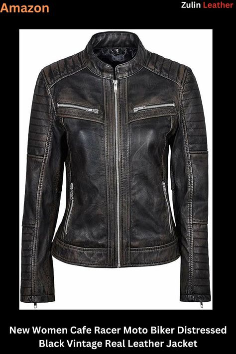 Buy New Women Cafe Racer Moto Biker Distressed Black Vintage Real Leather Jacket available in Reasonable Price at Amazon.com Order Now: https://t.ly/UTnyN #BlackClassicDistressedLeatherJacket #BlackCafeRacerLeatherJacket #ClassicDistressedLeatherJacket #BlackDistressedLeatherJacket #WomenDistressedClassicJacket #WomenMotorcycleLeatherJacket #WomenBikerLeatherJacket #FashionJacket #CelebrityJacket #filmleatherjackets #Leatherjacket #leatherjacketonline #leatherjacketsinmovies #moviejackets Trendy Leather Jacket, Fitted Biker Jacket, Cafe Racer Moto, Cafe Racer Jacket, Lambskin Leather Jacket, Leather Jacket Outfits, Real Leather Jacket, Vintage Leather Jacket, Genuine Leather Jackets