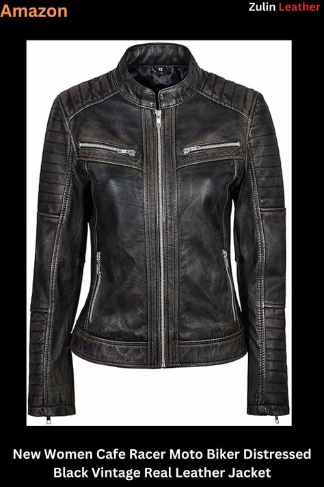 Trendy Leather Jacket, Cafe Racer Moto, Cafe Racer Jacket, Racer Jacket, Image Swag, Lambskin Leather Jacket, Real Leather Jacket, Motorcycle Leather, Vintage Leather Jacket