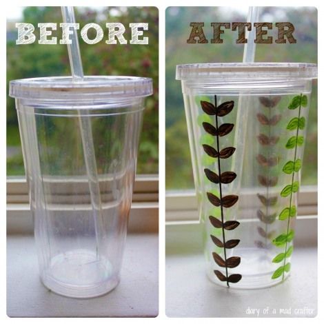 Paint a reusable plastic cup! Decorating Plastic Cups, Making Iced Coffee, Plastic Cup Crafts, Martha Stewart Paint, Reusable Plastic Cups, Cup Decorating, Diy Crafts Love, Birthday Gifts For Boyfriend Diy, Custom Starbucks Cup