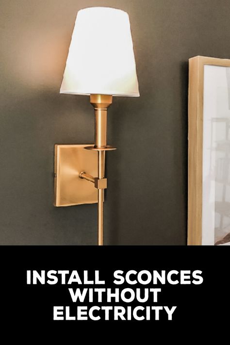 How to Install Sconces Without Electricity How To Install Wall Sconces, Battery Sconces, Bathroom Fan Cover, Cozy Area, Battery Powered Candles, Indoor Lights, Lights Ideas, Sconces Bedroom, Bathroom Fan