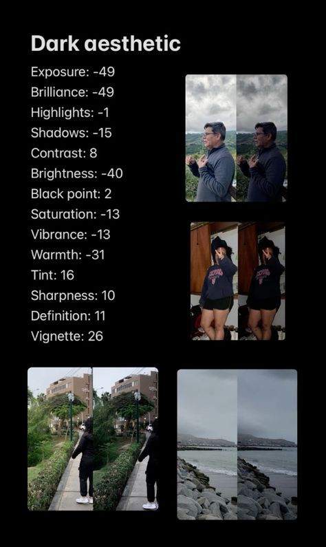 How To Edit Dark Photos Lightroom, Best Aesthetic Instagram Filters, Dark Academia Ideas Photo, Photo Edit Dark Aesthetic, Aesthetic Edits For Pictures, Filter For Dark Photos, How To Do Dark Aesthetic Edit, Phone Photo Editing Dark, How To Make My Pictures Aesthetic