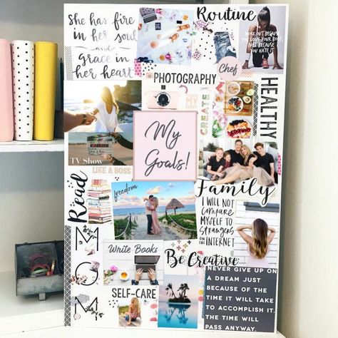 Bullet Journal Vision Board, Creative Vision Boards, Online Vision Board, Vision Boarding, Vision Board Diy, Fitness Vision Board, Vision Board Printables, Vision Board Ideas, Vision Board Examples