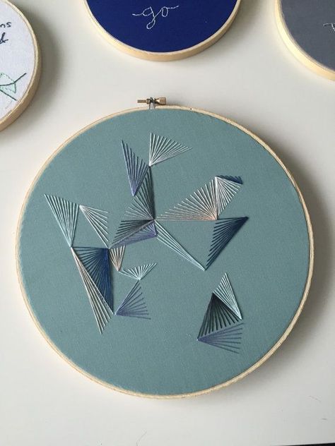Embroidery Stitches Flowers, Hoop Art Wall, Pola Manik, Geometric Abstract Art, Hand Embroidery Patterns Free, Embroidery Hoop Wall, Pola Bordir, Embroidery Hoop Wall Art, Abstract Embroidery
