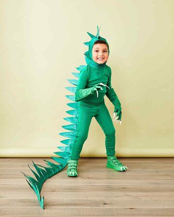 msl-dinosaur-costume-1018_0_vert Diy Dragon Costume, Mad Hatter Costume Kids, Diy Dinosaur Costume, Costume Dinosaure, Kids Dinosaur Costume, Most Popular Halloween Costumes, Dinosaur Halloween Costume, Kostum Halloween, Diy Dinosaur