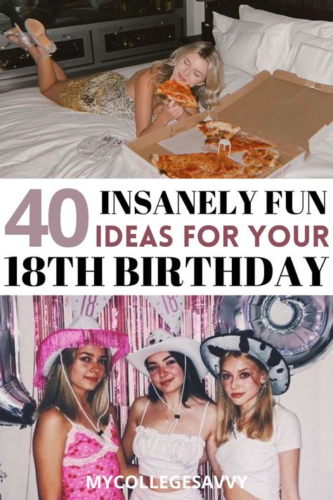 So obsessed with these 18th birthday ideas! Definitely saving this for things to do on 18th birthday and 18th birthday party decorations. Birthday Party Themes For 18th, Things To Do For My 18th Birthday, 18th Birthday Party Ideas Sleepover, Evening Birthday Party Ideas, Cool 18th Birthday Party Ideas, What To Do For My 18th Birthday, 18th Birthday Craft Ideas, Things To Do For Your 18th Birthday Ideas, What To Do On 18th Birthday