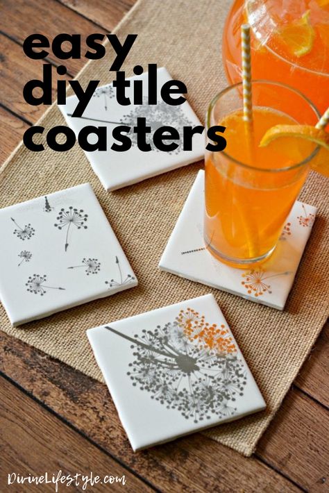 Fimo, Homemade Coasters Tile, How To Make Tile Coasters, Dorm Crafts Diy, Tile Coaster Ideas, Couples Crafts Together Diy Projects, Ceramic Coaster Ideas, Diy Coasters Easy, Diy Ceramic Coasters