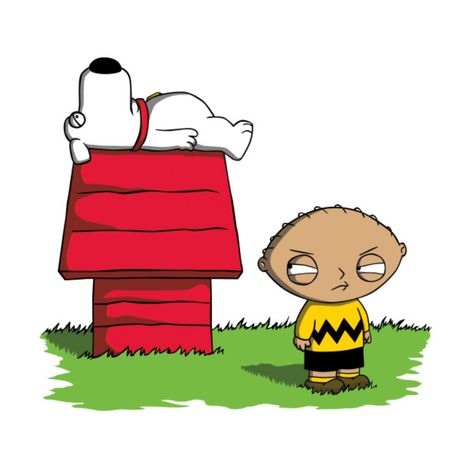 Family Guy x Charlie Brown, Peanuts Brian Family Guy, Brian Griffin, Family Guy Stewie, Family Guy Funny, Color Drawings, Stewie Griffin, Draw Ideas, Snoopy Pictures, Pooh Quotes