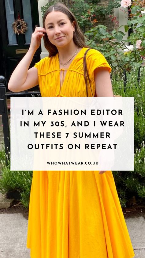 I've worked in the fashion industry for almost a decade. Now I'm in my 30s, these are 7 easy, chic outfits I wear on repeat all summer in Europe. Casual Summer Outfits 30's, Summer Outfit For 30 Year Old Women, Cool Outfits For Hot Weather, Mid 30s Casual Outfits Women, Style In Your 30s Summer, Summer Outfits Over 30 For Women, Summer Outfits For 30 Year Olds, Work Clothes For Hot Weather, Holiday Wear For Women Summer