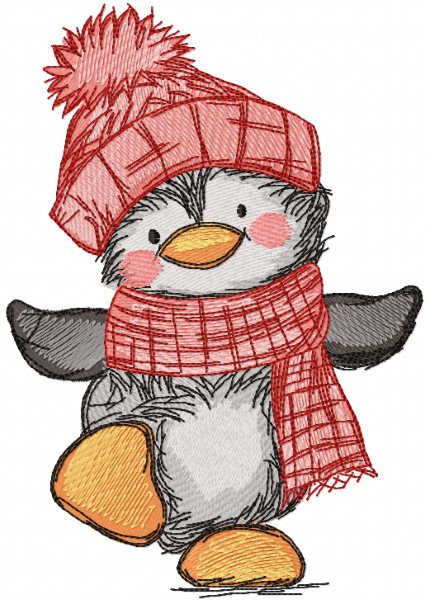 Dancing Embroidery, Easy Christmas Drawings, Xmas Drawing, Christmas Sketch, Winter Drawings, Penguin Drawing, Christmas Card Art, Christmas Doodles, Cute Christmas Wallpaper