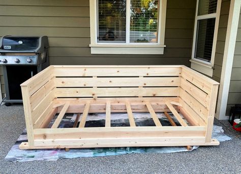 10 Things We Learned from Building a DIY Porch Swing Bed Diy Porch Swing Twin Mattress, Diy Hanging Day Bed Porch Swings, Diy Twin Porch Swing, Twin Mattress Swing Porch Bed, Crib Porch Swing Diy, Diy Patio Bed, Twin Porch Swing Diy, Diy Crib Mattress Porch Swing, Porch Bed Swing Diy Plans