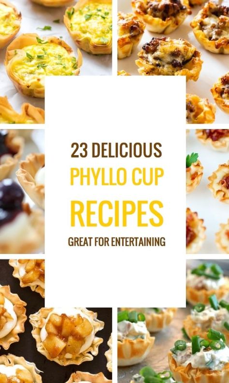 Vegetarian Phyllo Cup Appetizers, Aperitif, Breakfast Phyllo Cups, Phyllo Cup Recipes, Phyllo Cup Appetizers, Phyllo Appetizers, Cup Appetizers, Philo Dough, Phyllo Shells