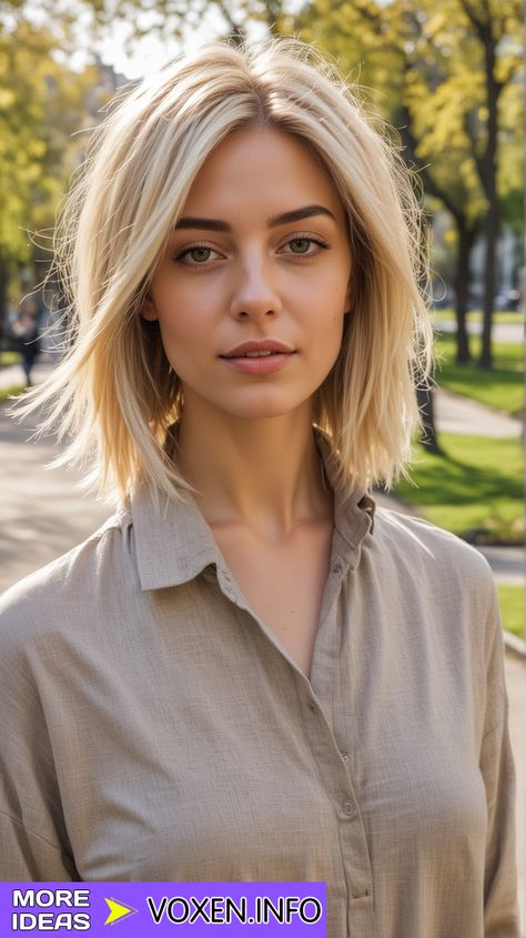 22 Explore Trendy Shoulder-Length Long Bobs for Every Hair Type - voxen.info Haircut Longer In Front Shorter In Back, Long Front Hair Short Back, Asymmetrical Long Bob, Long Asymmetrical Haircut, White Ombre Hair, Long Bob Balayage, Straight Long Bob, Long Asymmetrical Bob, Fine Hair Cuts