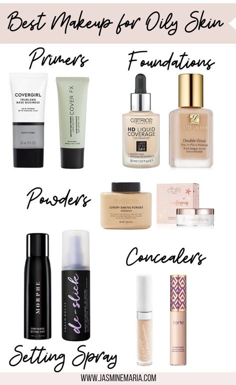 Sheer Coverage Foundation, Best Makeup For Oily Skin, Makeup Products For Oily Skin, Makeup For Oily Skin, Powder Setting, Matte Make Up, Products For Oily Skin, Concealer Powder, Oily Skin Makeup