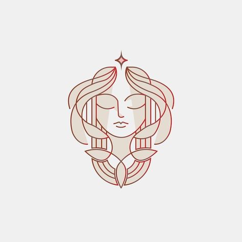 Goddess Woman, Logo Design Women, Greek Goddess Art, Logo Online Shop, Inspiration Logo Design, Beauty Logo Design, Hand Drawn Logo, Unique Logo Design, Logo Creation