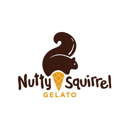 Beautiful Logo - Nutty Squirrel Gelato - Great play on the squirrel looking like ice cream! simple and quirky design <3 #funlogos Gelato Logo, Logo Intelligent, Ice Cream Logo, Logo Personal, Clever Logo, Logos Ideas, Logo Luxury, Seni Origami, Beautiful Logos