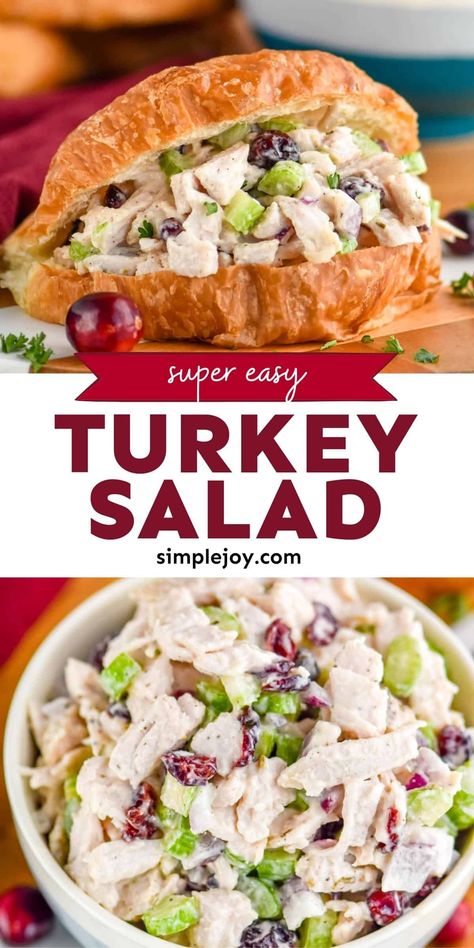 Turkey Salad is a delicious and easy way to enjoy your leftover Thanksgiving turkey! I is full of great flavor and makes the perfect lunch. Salad Grapes, Turkey Salad Sandwich, Turkey Salad Recipe, Turkey Lunch, Leftover Thanksgiving, I Lost 100 Pounds, Turkey Salad, Dinner Leftovers, Thanksgiving Turkey Leftovers