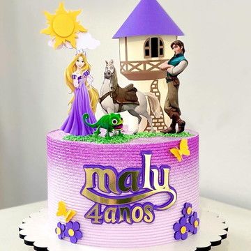 Arquivo de topo de bolo rapunzel Rapunzel, Cake Decorating Techniques, Rapunzel Birthday Cake, Bolo Rapunzel, Bolo Sonic, Rapunzel Cake, Bolo Frozen, Silhouette Studio, Cake Decorating