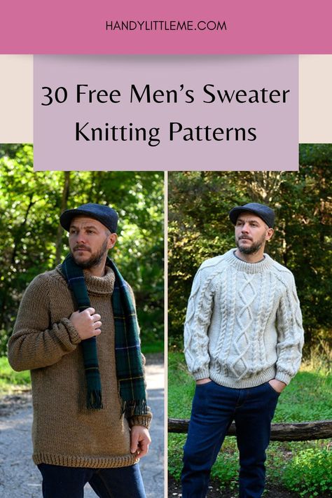 30 Free Men’s Sweater Knitting Patterns. The patterns cater to various skill levels and include detailed instructions, yarn recommendations, and tips for beginners. This collection is perfect for those looking to knit stylish and comfortable sweaters for men. Knitted Sweater Patterns, Mens Knit Sweater Pattern, Fisherman Knit Sweater, Winter Knitting Patterns, Cable Knit Sweater Pattern, Fall Knitting Patterns, Aran Sweaters, Winter Knitting, Mens Knit Sweater