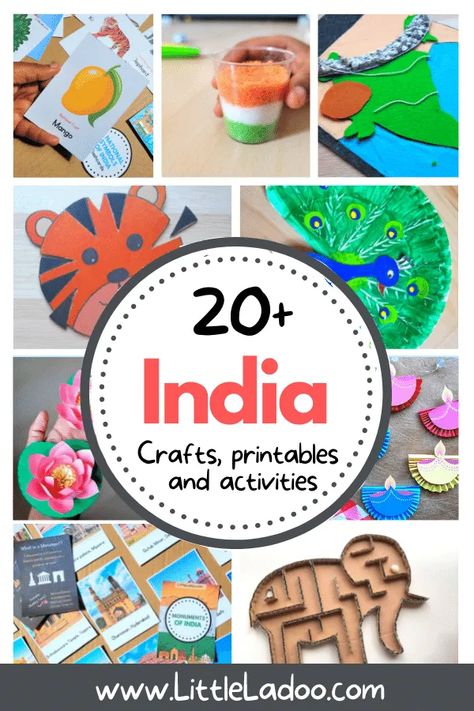 India Activities For Kids, Multicultural Crafts, Multicultural Activities, Independence Day Activities, India Theme, India For Kids, Around The World Theme, India Crafts, Cultural Crafts