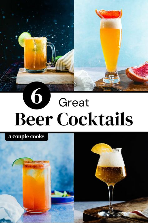 Want to mix your beer into something special? Try these great beer cocktails with something for everyone, from the chelada to the shandy. #beer #beercocktails #beerdrinks #beermixedrink Shandy Drink, Chelada Recipe, Alcoholic Drinks Cocktails, Beer Margarita Recipe, Beer Mixed Drinks, Friday Cocktails, Michelada Recipe, Beer Cocktail Recipes, Modelo Beer