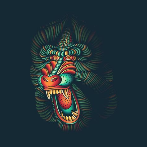 Baboon, Crucifixion Art, Mandrill Monkey, Monkey Illustration, Mandrill, Psychadelic Art, 문신 디자인, Apple Watch Faces, Anime Tattoos