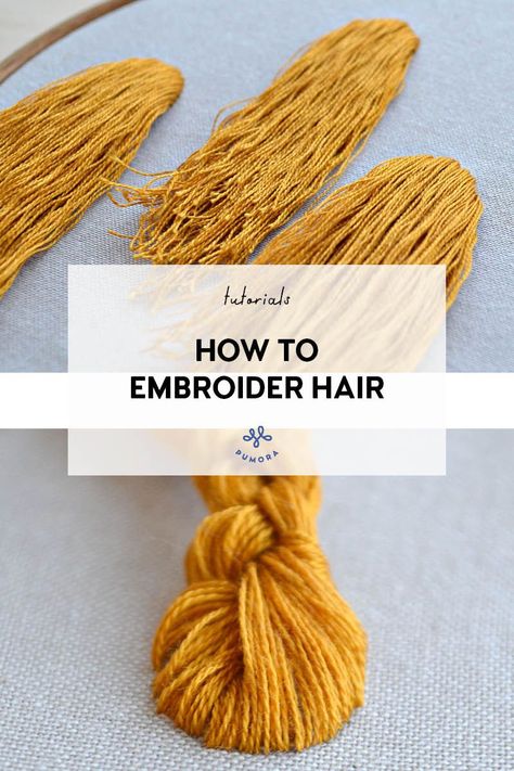 how to embroider hair #embroidery #pumora #handembroidery How To Stitch Hair Embroidery, Embroider Hair, Hair Embroidery, Broderie Anglaise Fabric, Embroidery Hair, Embroidery Stitches Beginner, Sewing And Embroidery, Diy Broderie, A Hairstyle