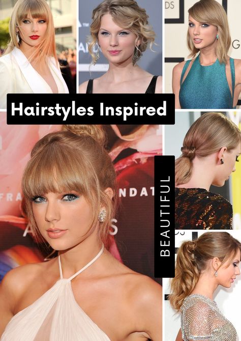 Try These 25 Hairstyles Inspired by Taylor Swift - Top Beauty Magazines Taylor Swift Hair Updos, Taylor Swift Lob Haircut, Taylor Swift Mid Length Hair, Taylor Swift Hairstyles Red Era, Taylor Swift Updo Hairstyles, Taylor Swift Era Hairstyles, Reputation Hair Taylor Swift, Taylor Swift Hairstyles Concert Lover, Reputation Taylor Swift Hairstyle