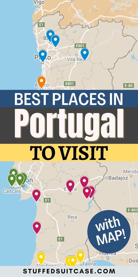 1 Week Portugal Itinerary, Portugal Travel Map, Best Portugal Itinerary, Portugal Trip Itinerary, Portugal Cities To Visit, Where To Go In Portugal, Portugal Road Trip Itinerary, Portugal Things To Do, Best Of Portugal