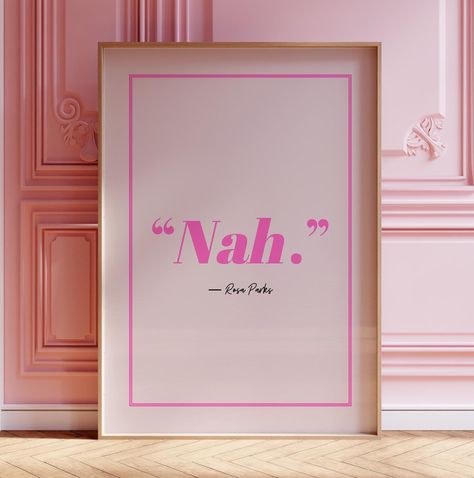 Meet our ROSA PARKS "NAH" print 🌹 This collection of inspirational, motivational and feminine digital prints will sprinkle your space with magic ✨  Empowering words that will speak to your soul ✨ For when: you're happy, broken-hearted, making a big career move, starting that business, breaking up with someone, heading out on a hot date, or just need to smile 💕 Browse our full range of prints in our shop 🌹 🌹 INSTANT DIGITAL DOWNLOAD 🌹 Please note that no physical product will be shipped.  🌹 Feminist Wall Art, Breaking Up With Someone, Prints Pink, Broken Hearted, Rose Beige, Rosa Parks, Breaking Up, Inspirational Prints