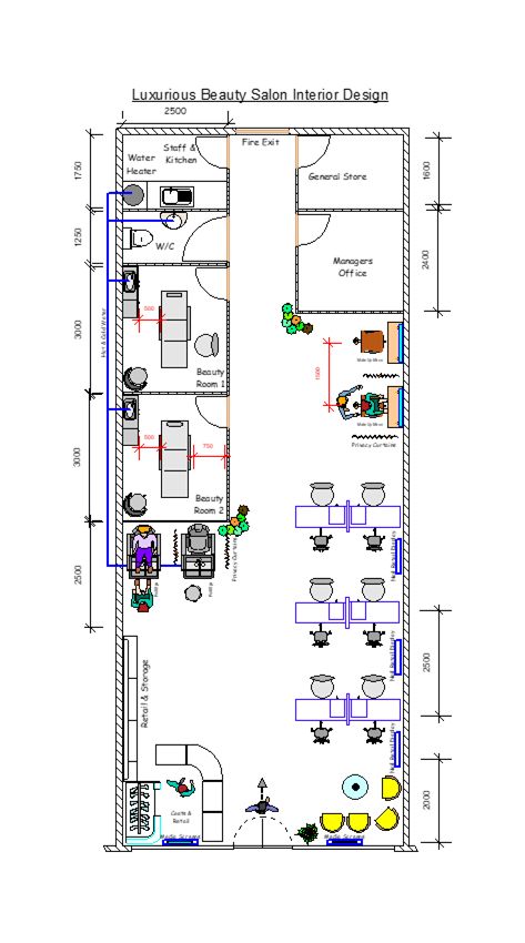 picture showing a 2D salon floor plan, created by Inspiring Salons Salon Floor Plan, Beauty Salon Interior Luxury, Parlour Design, Saloon Decor, Small Salon, Beauty Salon Interior Design, Luxury Floor Plans, Spa Interior Design, Spa Room Decor