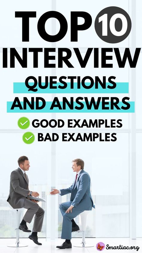 Top 10 Interview Questions And Answers (with Good Examples and Bad Examples). Why do we even need to know what the most frequently asked questions and answers are? Well, sooner or later we will all be faced with an interview and while a lot of these questions seem really easy, you’ll understand how difficult they can be to answer when you’re ACTUALLY facing the interview. So it’s always good to go prepared. Star Interview Questions, Interview Answers Examples, Interview Prep Questions, Best Interview Answers, Top Interview Questions, Best Interview Questions, Job Interview Prep, Common Job Interview Questions, Most Common Interview Questions