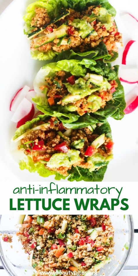 Tasty Lettuce Wraps Recipe | Vegan & Low-Carb Healthy Lettuce Wraps, Salat Wraps, Vegan Lettuce Wraps, Lettuce Wraps Healthy, Recipes Clean Eating, Clean Eating Vegan, Deep Cleaning Hacks, Lettuce Wrap Recipes, Low Carb Vegan