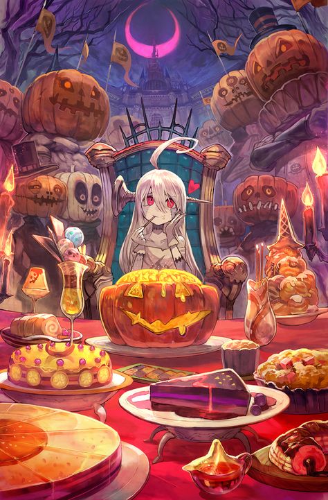 Manga Halloween, Art Mignon, Arte Peculiar, Anime Halloween, Halloween Illustration, 판타지 아트, Holiday Art, Art Anime, 애니메이션 캐릭터