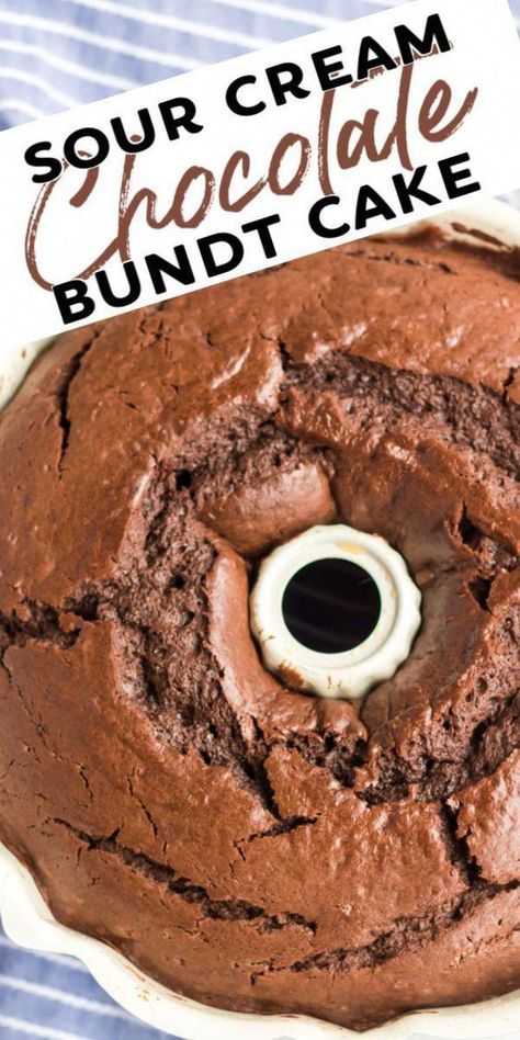 Learn how to make copycat Williams Sonoma Sour Cream Chocolate Bundt Cake at home! A rich and chocolately cake perfect for those chocolate cravings! Patashue Dough, Delish Chocolate Cake, Kfc Chocolate Chip Cake Recipe, Rum Food Recipes, Cream Cheese Chocolate Bundt Cake, Sour Cream Cake Easy, Dessert Recipes Bundt Cake, Chocolate Bundt Cake Recipe Easy, Dump Bundt Cake Recipes