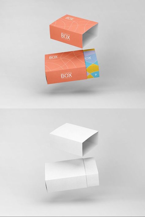 Slide Box Packaging Design, Sliding Box Packaging Design, Stationery Packaging Design, Slide Box Template, Slide Box Packaging, Branding Mockup Free, Paper Box Design, Packaging Mockup Free, Box Mockup Free