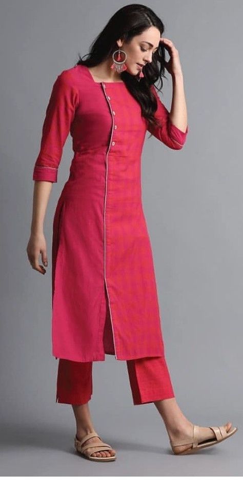 b069d1d1fa11e2b2a56cdaf7525e4564-516x1024 Kurti Neck Designs– 23 Latest Neck Styles for Kurtis In 2020 Cotton Kurti Set, डिजाइनर कपड़े, Design Kurta, Stylish Kurtis Design, Salwar Neck Designs, Kurti Sleeves Design, Indian Kurti Designs, New Kurti Designs, Churidar Designs