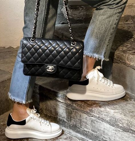 c on Twitter: "walking into the weekend like… " Mc Queen Sneakers, Vintage Shoes Men, Alexander Shoes, White Chunky Sneakers, Chanel Bag Classic, Timeless Bags, Chanel Sneakers, Chanel Outfit, Chanel Cruise