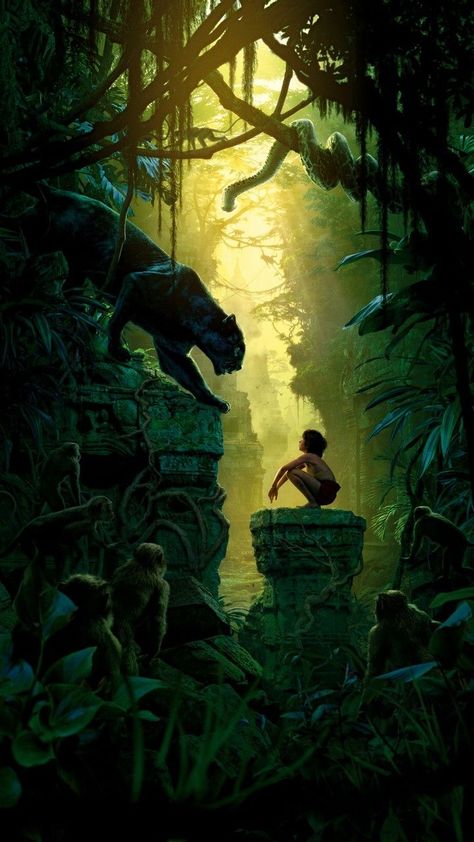 Nature, Outside Movie Night Ideas, Jungle Book 2016, Jungle Book Movie, Thomas Kinkade Disney, Up Pixar, Angry Animals, Law Of The Jungle, Jungle Book Disney