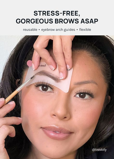 Create your perfect brow shape easier than ever with these reusable eyebrow arch guides!
Includes:6 flattering styles for all face shapes
Why You'll Love This:❣️ Durable❣️ Flexible❣️ Reusable❣️ Beginner-friendly❣️ EasyHow to Use:
Hold each stencil to your eyebrow to find the closest fit to your natural shape.
Hold the stencil to your eyebrow and align the curve of the stencil to your natural arch.
Fill in your eyebrow with a pencil or brow powder. Make sure to cover all edges of the stencil. Don’t worry about going outside the lines; the stencil will create the perfect shape.
Flip it over, hold it against your other eyebrow, and repeat Step 3.
Remove the stencil, groom, and perfect as desired. Eyebrow Arch, Eye Makeup Guide, Eyebrow Template, Perfect Brow, Eyebrow Stamp, Eyebrow Shaper, Beef Dinners, Eyebrow Hacks, All Face Shapes