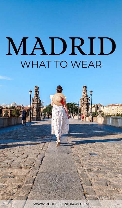 Don't know what to wear in Madrid? Check out this quick packing list for Madrid with helpful and essential travel tips and a seasonal overview | What to wear in Madrid in March | What to wear in Madrid in February | What to wear in Madrid in April | Madrid packing list | What to wear in Madrid in May | What to wear in Madrid in October | Madrid Spain travel packing lists | What to wear in Madrid in summer | what to wear in Madrid in September | What to wear in Madrid in November | Madrid Holiday Outfit, Madrid Womens Fashion, Spain Capsule Wardrobe Fall, Study Abroad Spain Outfits, Madrid In September Outfits, Madrid Packing List Summer, Outfits For Madrid Summer, Madrid Summer Outfits 2023, Spring Madrid Outfit