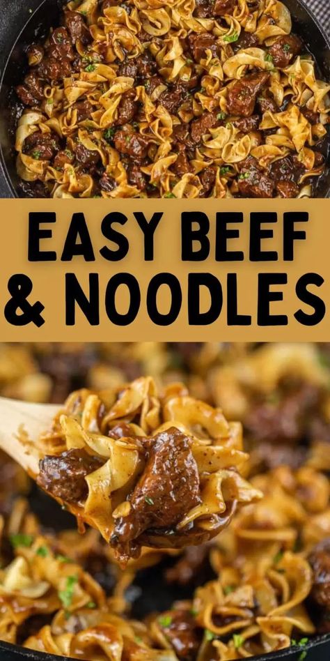 Easy Beef And Noodles, Easy Beef And Noodles Recipe, Beef And Noodles Crockpot, Beef Tips And Noodles, Beef Tip Recipes, Egg Noodle Recipes, Beef Tips And Gravy, Stew Meat Recipes, Roast Beef Recipes