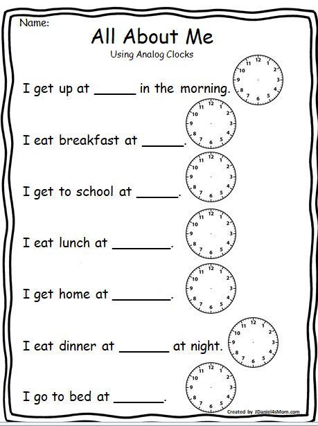 All About Me - Important Time During My Day #backtoschool #allaboutme #tellingtime #jdaniel4smom #freeworksheet Whats The Time Worksheet, Time Worksheets For Grade 1, Time Worksheets 2nd Grade, Time Worksheets Grade 3, The Time Worksheets, Clock Worksheets, Time Worksheet, Telling Time Worksheets, Materi Bahasa Inggris