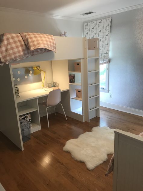 IKEA Stuva Loft Bed Stuva Loft Bed, Small Loft Bedroom, Bed With Desk Underneath, Ikea Loft, Ikea Bedding, Ikea Loft Bed, Loft Beds For Small Rooms, Girls Loft Bed, A Loft Bed